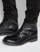 Base London Zinc Leather Biker Boots - Black