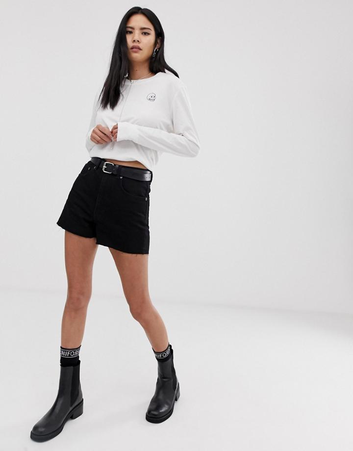Cheap Monday Donna Denim Mom Shorts-black
