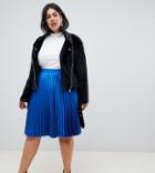Junarose Metallic Pleated Skirt - Blue