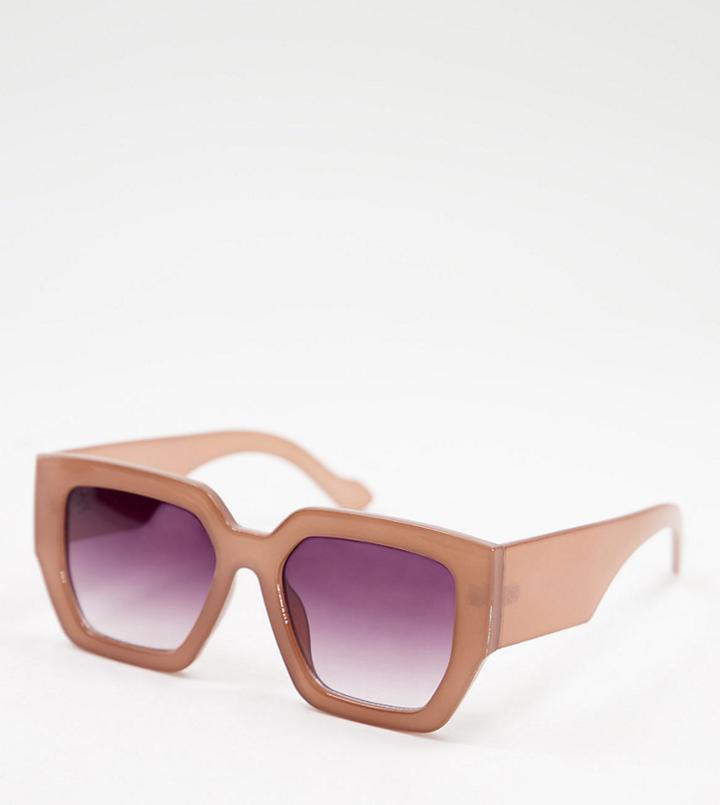 Jeepers Peepers Women's Oversized Square Sunglasses In Pink - Exclusive To Asos