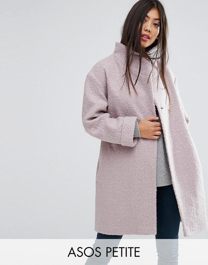 Asos Petite Textured Throw On Coat - Pink