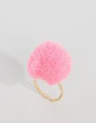 Asos Large Pom Pom Ring - Pink