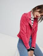 Vero Moda Suede Biker Jacket - Pink