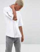 Asos Oversized T-shirt With Symbol Sleeve Print - White