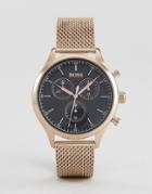 Boss By Hugo Boss 1513548 Companion Chronograph Mesh Watch In Rose Gold - Gold