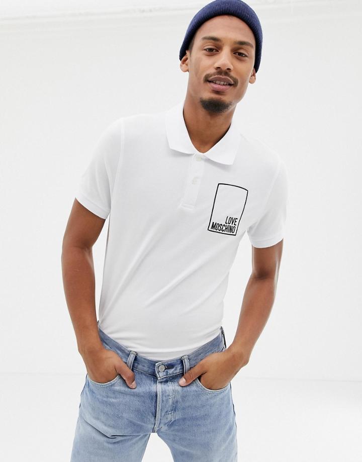 Love Moschino Box Logo Polo Shirt - White