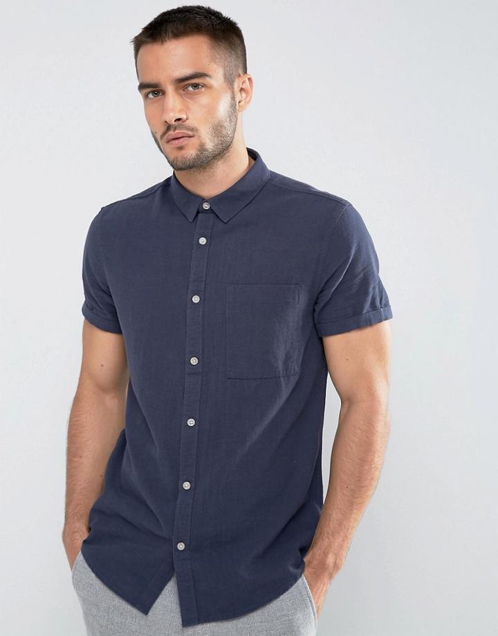 New Look Regular Fit Shirt In Navy - Navy