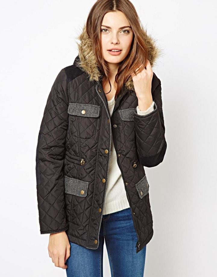 Blue Vanilla Quilted Parka Coat