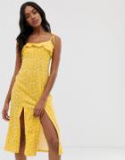 Asos Design Midi Sundress With Splits In Ditsy Print-multi