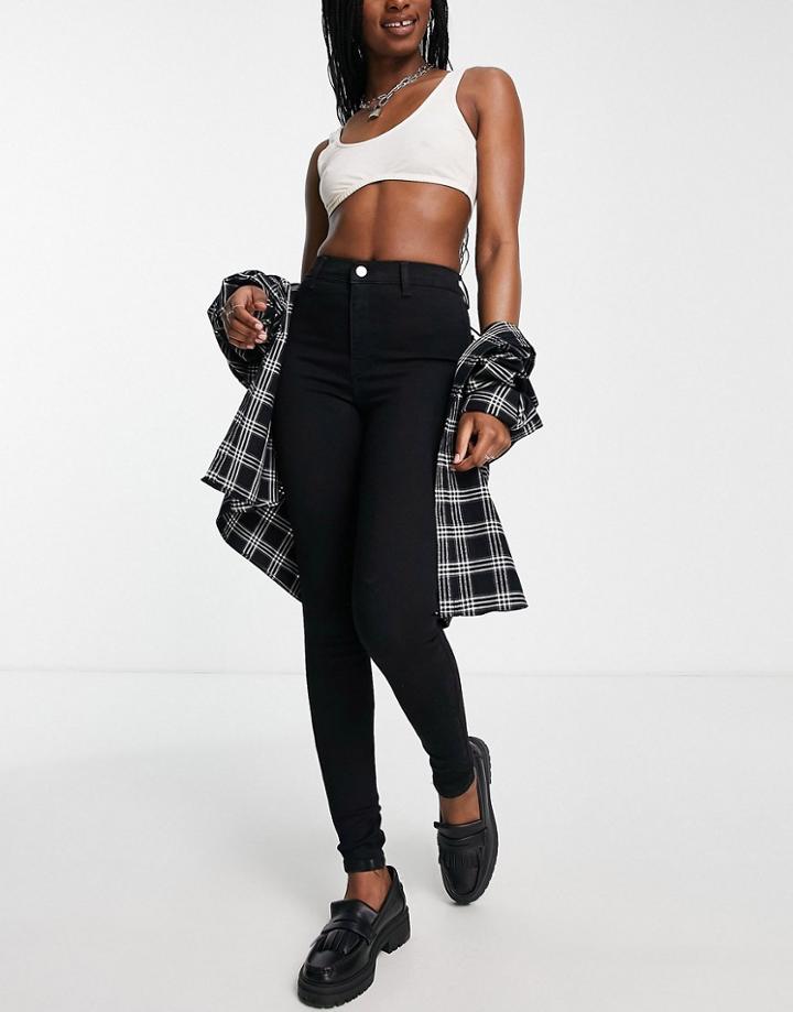 Topshop Joni Holding Power Jean In Black