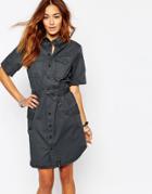 G-star Cargo Belted Shirt Dress - Black