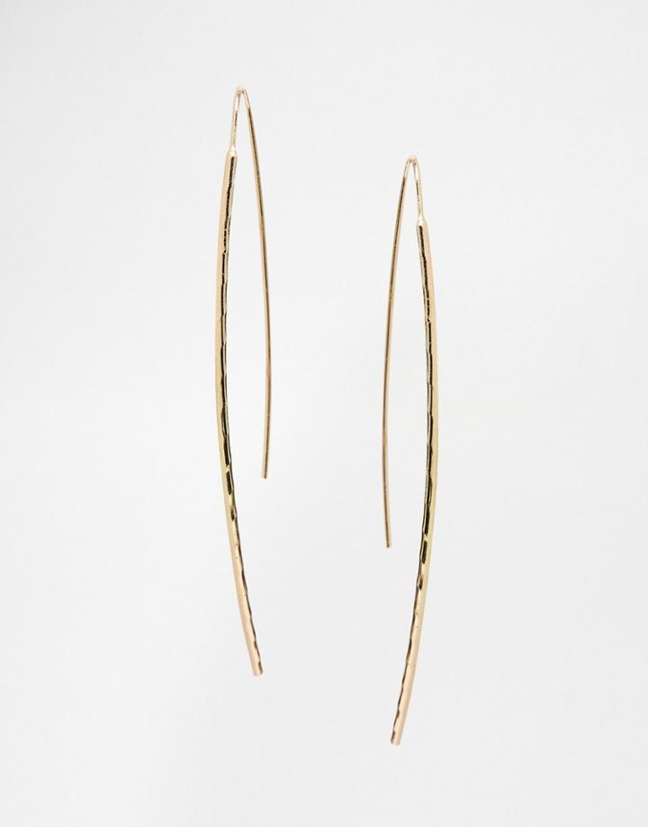 Asos Etched Stick Through Earrings - Gold