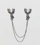Noose & Monkey Antler Collar Chain (+) - Silver