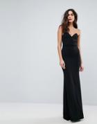 Outrageous Fortune Bandeau Fishtail Maxi Dress - Black