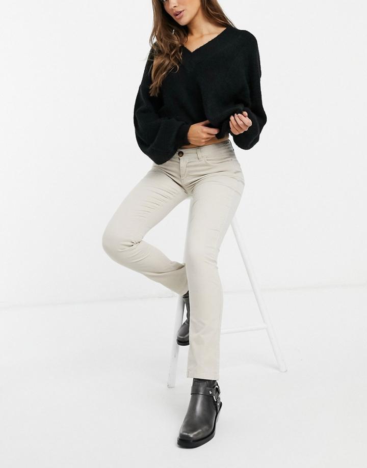 Jdy Era Skinny High Waist Cord Pant In Cream-neutral