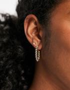 Ashiana Half Moon Earrings With Gold Bead Details
