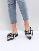Asos Design Lightening Pointed Bow Ballet Flats - Multi