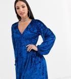 Asos Design Tall Long Sleeve Velvet Smock Dress