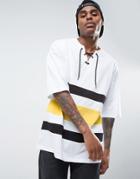 Asos Oversized T-shirt With Cut And Sew Panels - White