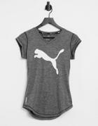 Puma Training Favorite Heathered Cat T-shirt In Black