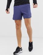 Asos 4505 Running Shorts With Quick Dry And Curve Hem In Slate Blue - Blue