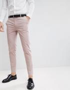 Asos Design Wedding Skinny Suit Pants In Putty Stretch Cotton - Gray