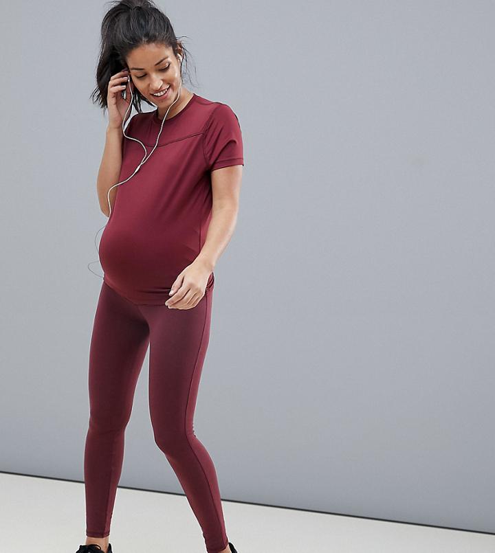 Asos 4505 Maternity Legging In Heavy Weight Cotton Spandex - Black