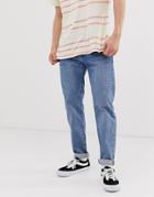 Pull & Bear Straight Fit Jeans In Blue - Black