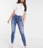 Stradivarius Tall High Rise Skinny Jeans In Blue