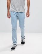 Hoxton Denim Skinny Fit Jeans In Light Bleach - Blue