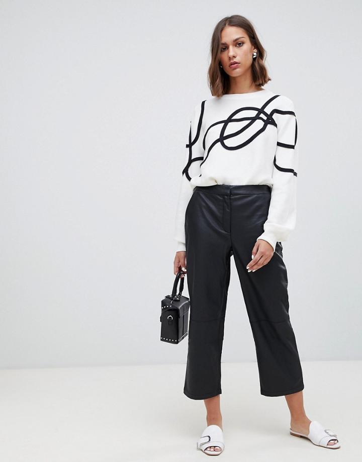 Minimum Faux Leather Straight Leg Pants - Black