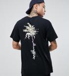 Crooked Tongues T-shirt In Black With Back Palm Print - Black