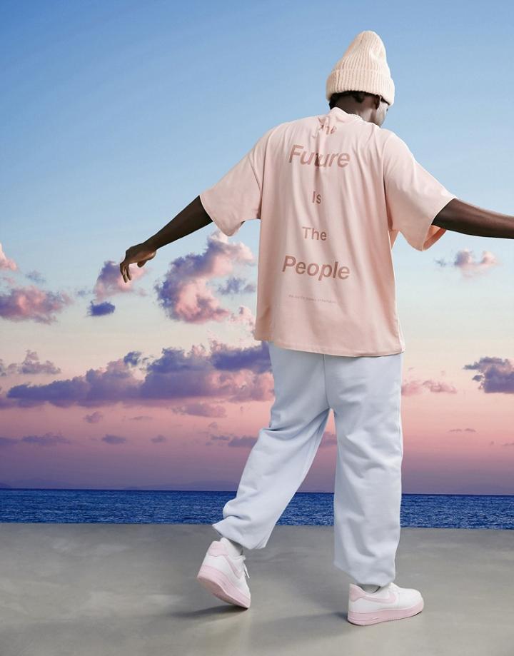 Asos 4505 Oversized T-shirt With Back Print-pink
