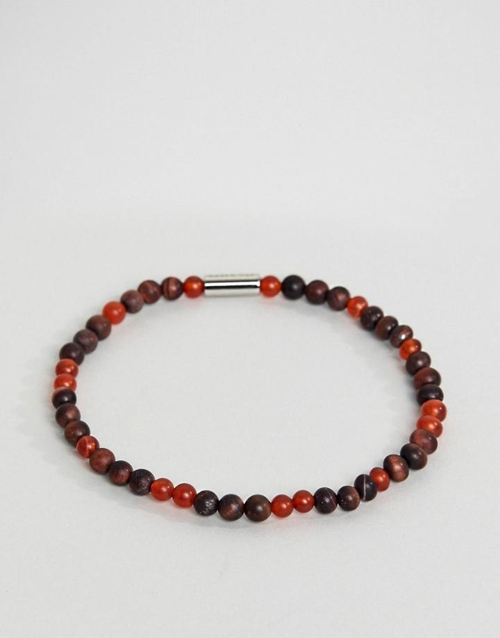 Ted Baker Wayves Semi Previous Beaded Bracelet In Red - Red