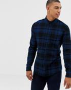 New Look Regular Fit Shirt In Blue Check - Blue