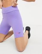 Reebok Small Logo Legging Shorts In Purple