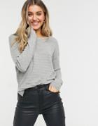Jdy Long Sleeve Knitted Sweater In Light Heather Gray-grey