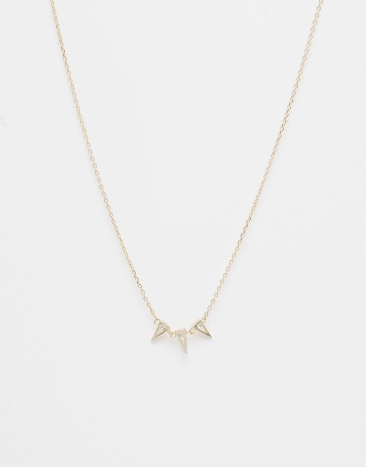Orelia Triple Triangle Necklace - Pale Gold