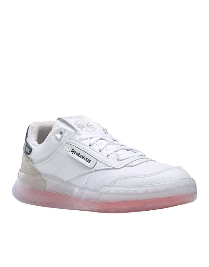 Reebok Club C Legacy Sneakers In White With Coral Sole