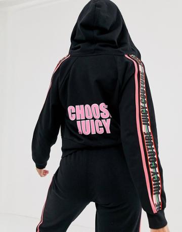 Juicy Couture Choose Juicy Slogan Taped Hoodie
