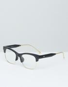 Asos Retro Glasses In Black With Clear Lens - Black