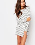 Missguided Long Sleeve Stripe Swing Dress