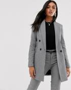 Stradivarius Double Breasted Blazer/dress In Dog Tooth-multi