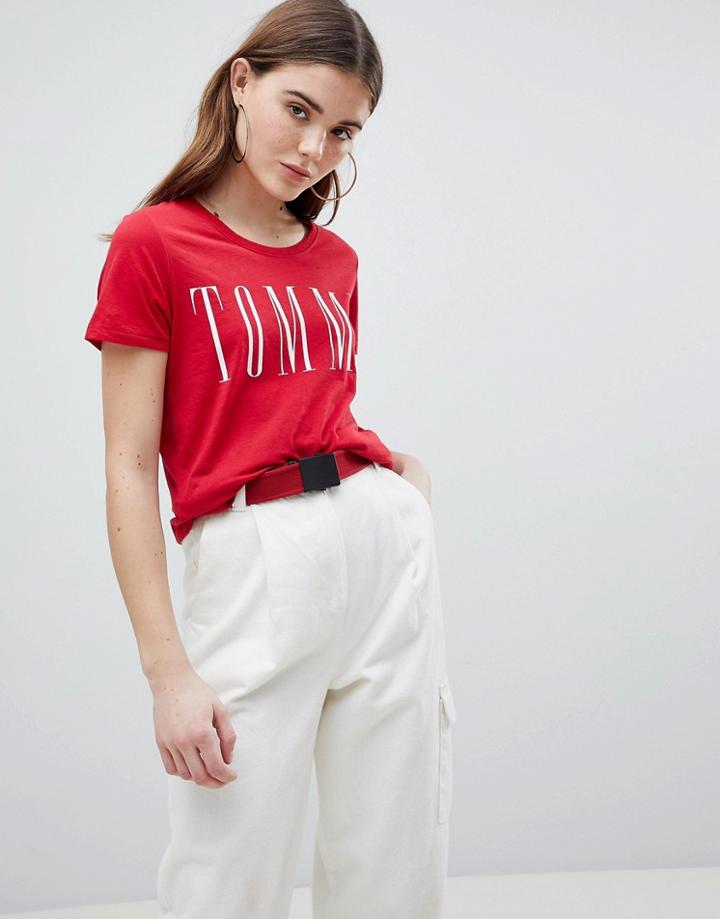 Tommy Jeans Logo T-shirt - Red