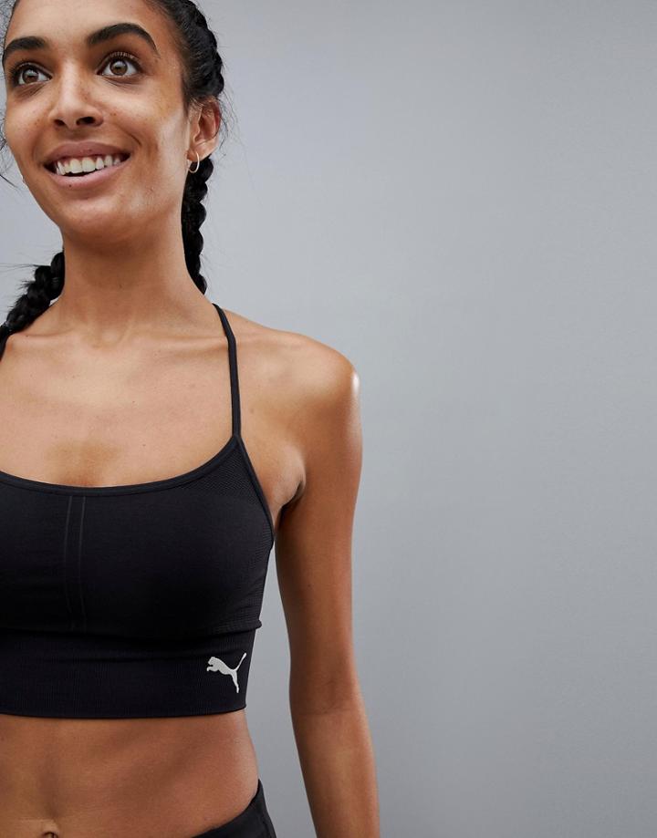 Puma Evoknit Crop Top In Black - Black