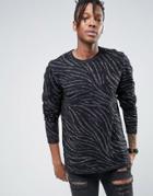 Asos Sweater With Zebra Design And Metallic Yarn - Black