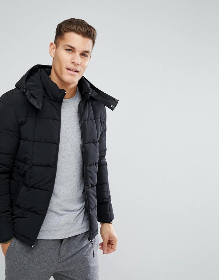 Esprit Quilted Jacket In Black - Black