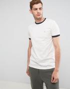 Farah Groves Slim Fit Ringer T-shirt In Cream - Cream