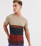 Jack & Jones Premium Stripe T-shirt In Sand-tan