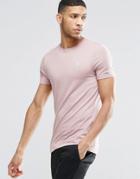 Asos Muscle Logo T-shirt In Pale Pink - Chanc Rose